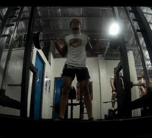 Yours truly squatting