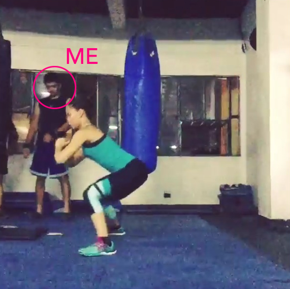 There I am, in all my tan-lined glory