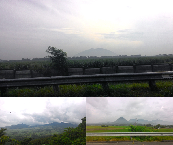 Mt. Arayat in the distance with other cute hills and mountains.