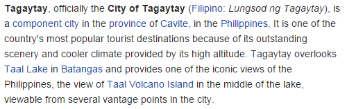 True facts of Tagaytay
