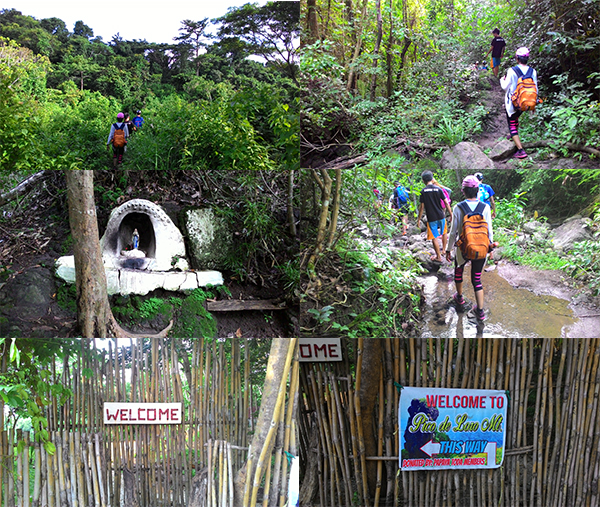 Closed forest, open forest, river crossings, and a grotto