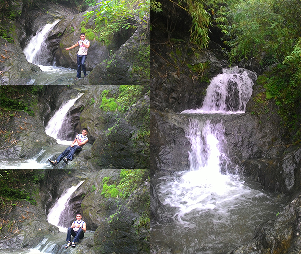 Left: Me on the 1st tier of falls; Right: The 2nd and 3rd tier
