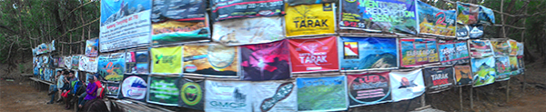 Panorama of the tarps outside Nanay Cording's place