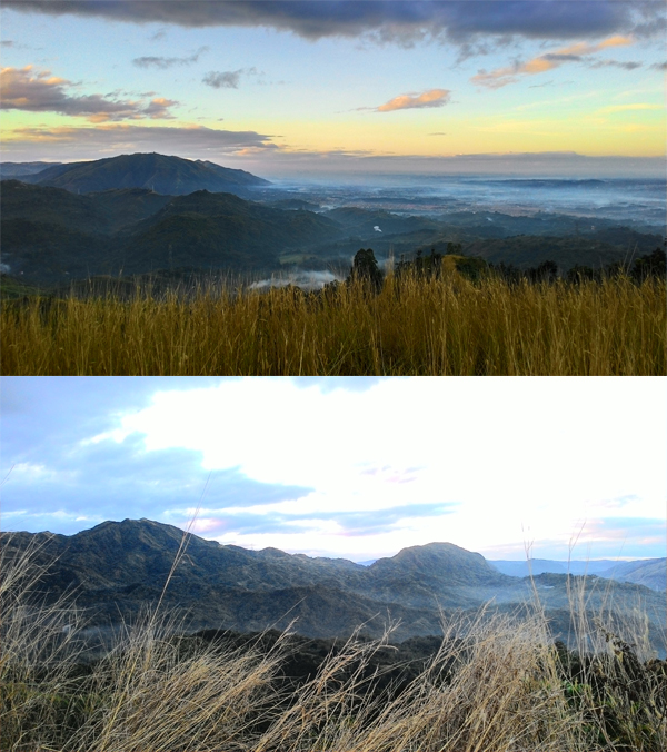 One can see the city from afar and the surrounding mountains in the area