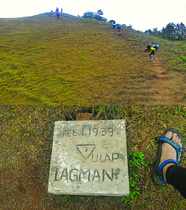 The final ascent to the summit and finally, the summit marker