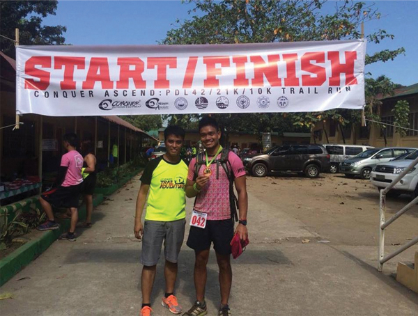 At the finish line with Sir Jigs, the Race Director