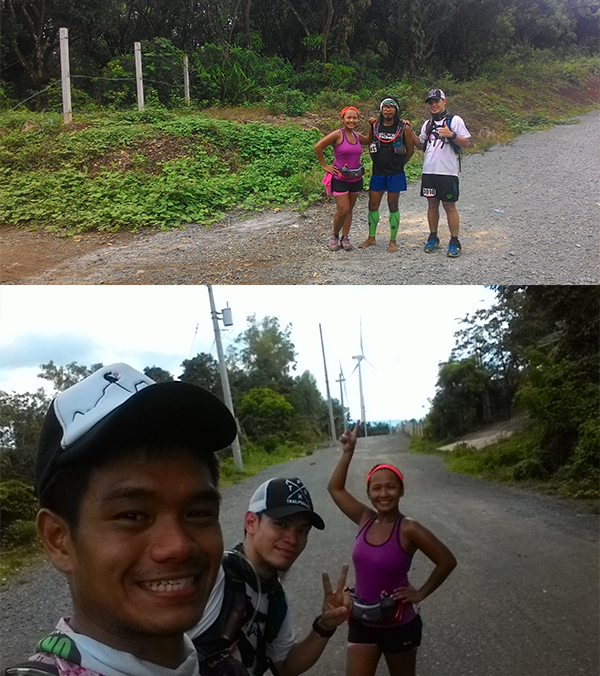 Some trail friends and the windmills behind us