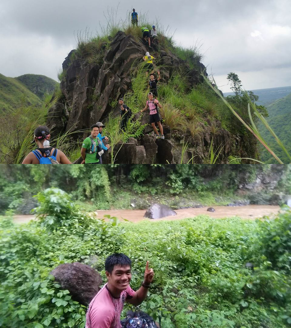 The prominent rock formation and the Toong river swollen and turned into Milo
