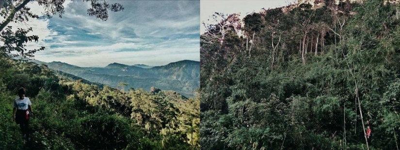 The trail to the summit spiraled around the side of the mountain range and provided good views