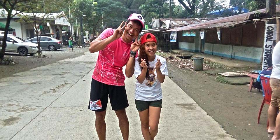 With Champlet at the finish; Congratulations!
